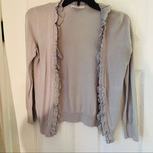 Ruffle Light Grey/Blue Cardigan